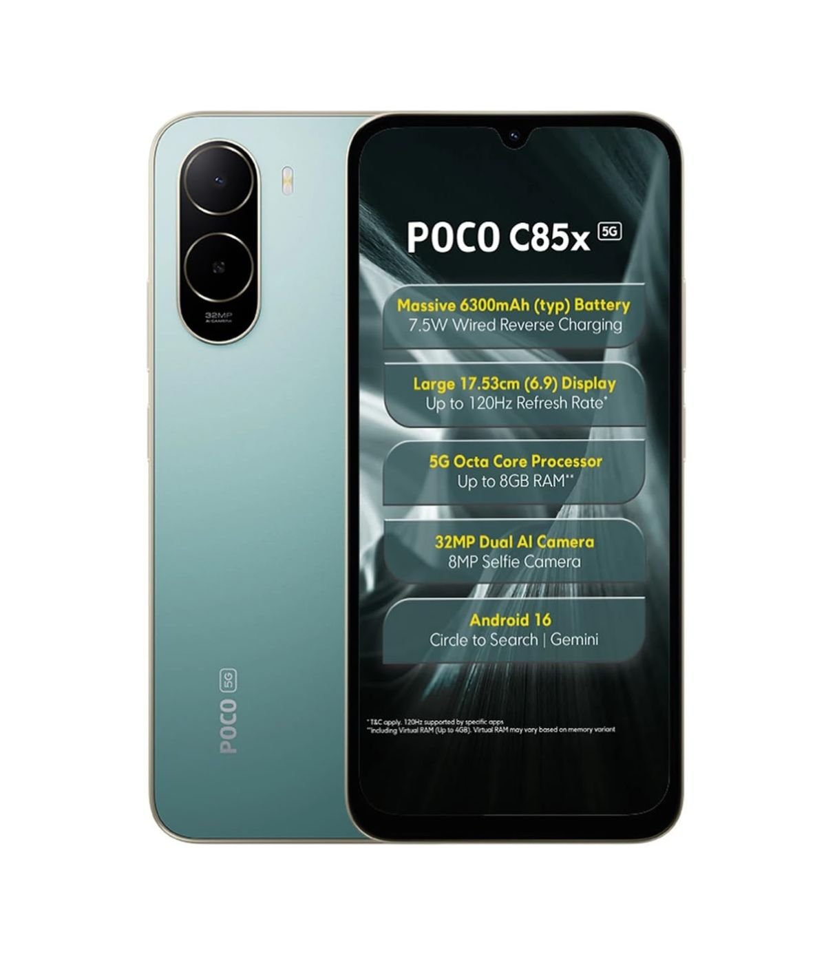 Poco C85x 5G (4GB RAM, 64GB Storage)